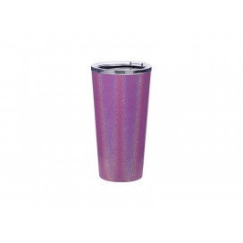 16oz/480ml Glitter Sparkling Stainless Steel Tumbler w/ Lid (Purple)（10/pack）